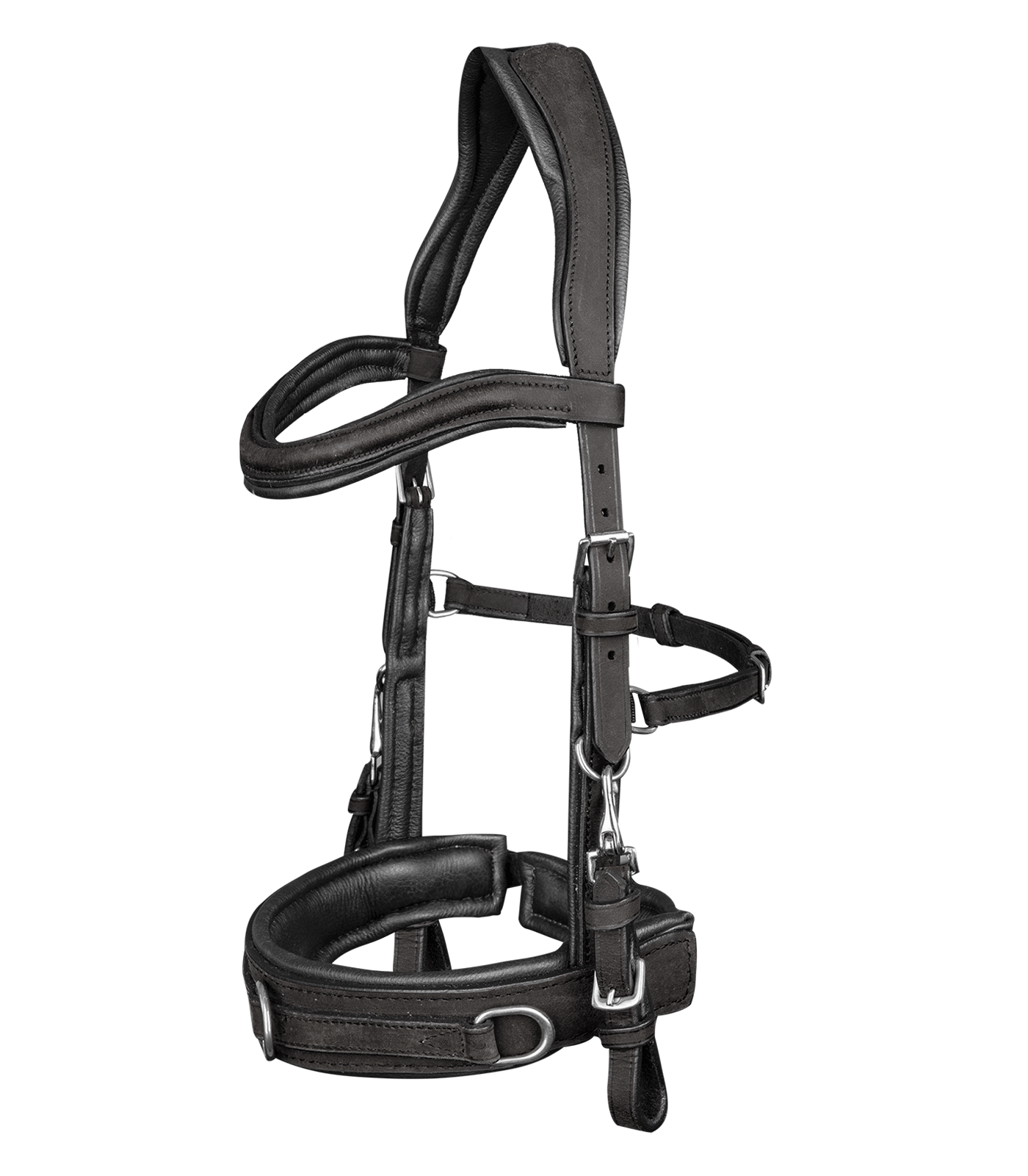 Waldhausen Leder-Kappzaum Schwarz Pony