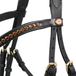 Alternative view of Hans Melzer Trense Hannover schwarz/messing Pony