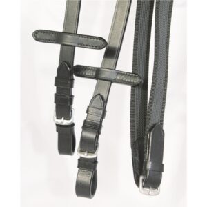 Alternative view of Hans Melzer Zügel feingummiert schwarz/silber Pony